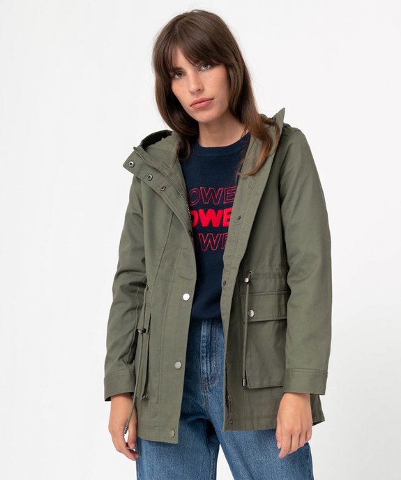 Parka femme à capuche en coton vue1 - GEMO(FEMME PAP) - GEMO