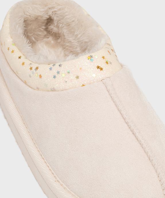 Chaussons en suédine avec doublure fourrure imitation fille vue6 - GEMO (ENFANT) - GEMO