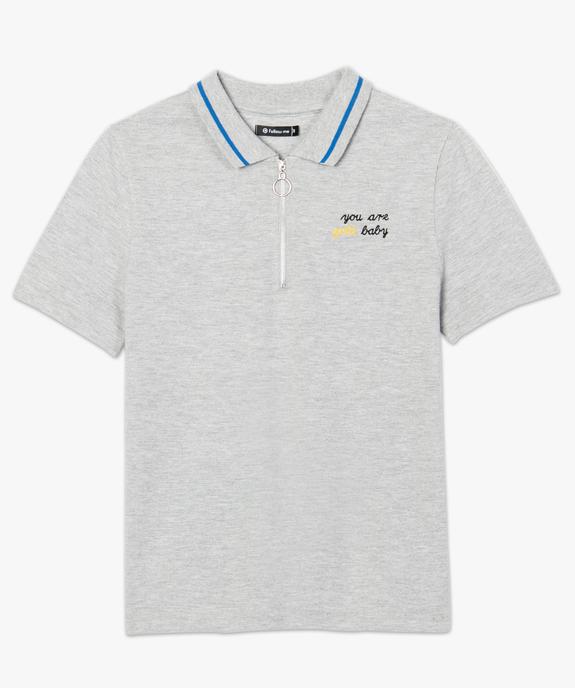 Polo femme à manches courtes avec col zippé vue4 - FOLLOW ME - GEMO