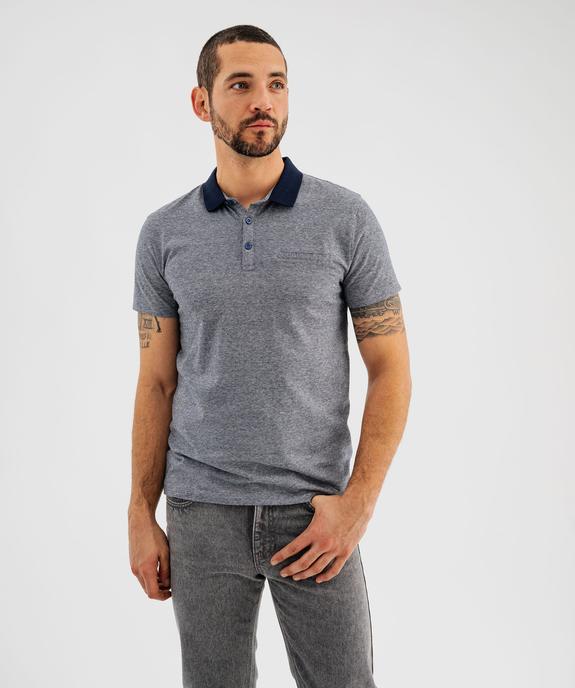Polo manches courtes avec col contrastant homme vue1 - GEMO (HOMME) - GEMO