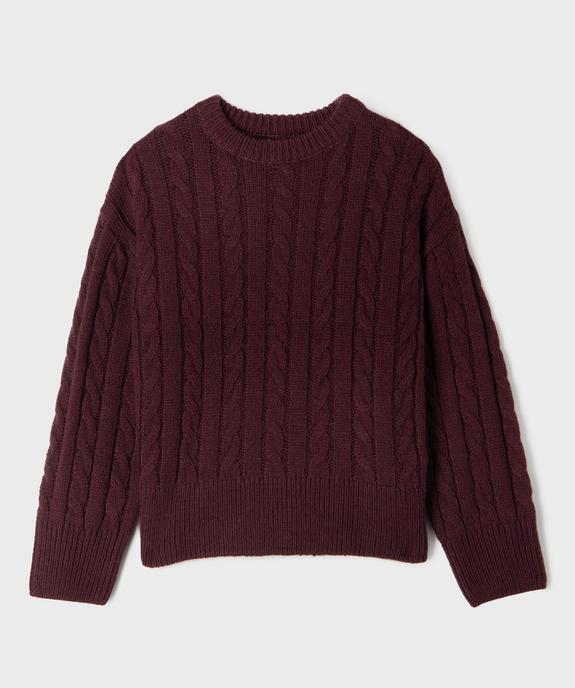 Pull loose en maille torsadée fille vue1 - GEMO (JUNIOR) - GEMO