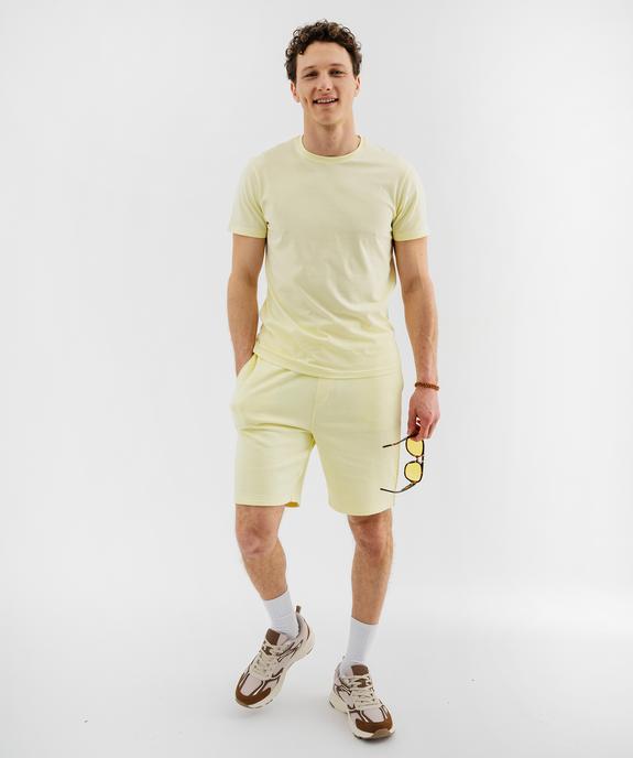 Tee-shirt manches courtes col rond en coton homme vue4 - GEMO 4G HOMME - GEMO