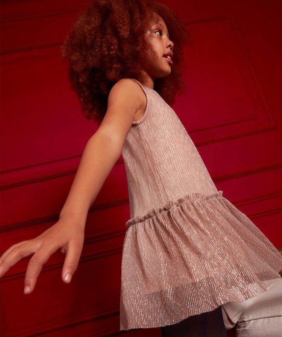Robe fille scintillante avec volant dans le bas vue4 - GEMO (ENFANT) - GEMO