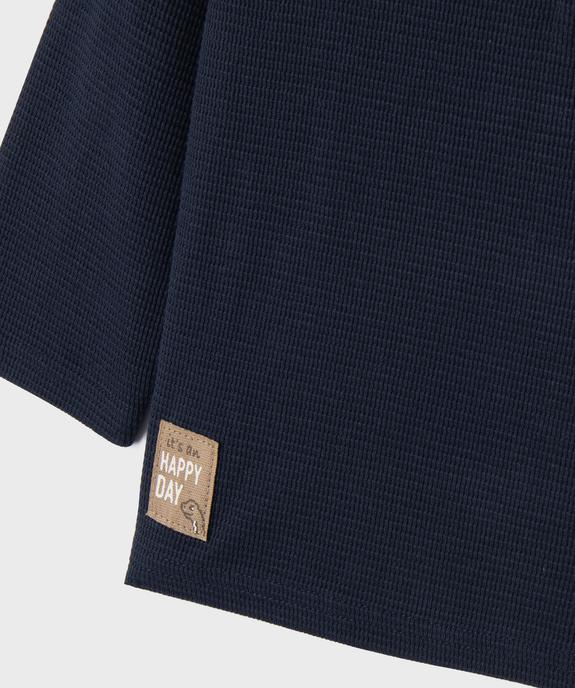 Tee-shirt manches longues en maille nid d’abeille bébé garçon vue2 - GEMO 4G BEBE - GEMO