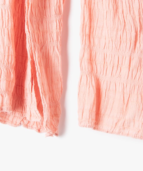 Foulard femme uni en maille gaufrée  vue2 - GEMO (ACCESS) - GEMO