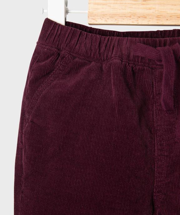 Pantalon en velours doublé jersey à taille élastiquée bébé fille vue2 - GEMO(BEBE DEBT) - GEMO