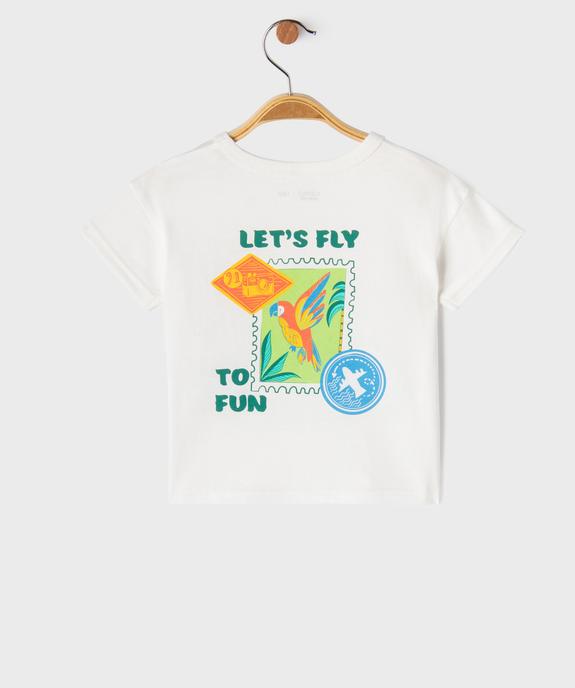 Tee-shirt manches courtes motif poitrine et dos bébé garçon vue3 - GEMO 4G BEBE - GEMO