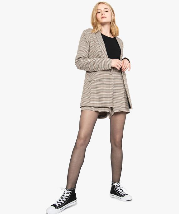 Veste femme droite porté ouvert motif pied-de-poule vue5 - GEMO(FEMME PAP) - GEMO