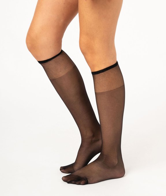 Mi-bas en voile transparent bord invisible femme (lot de 2) vue1 - GEMO(HOMWR FEM) - GEMO