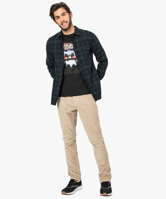Pantalon homme droit en velours côtelé vue5 - GEMO (HOMME) - GEMO