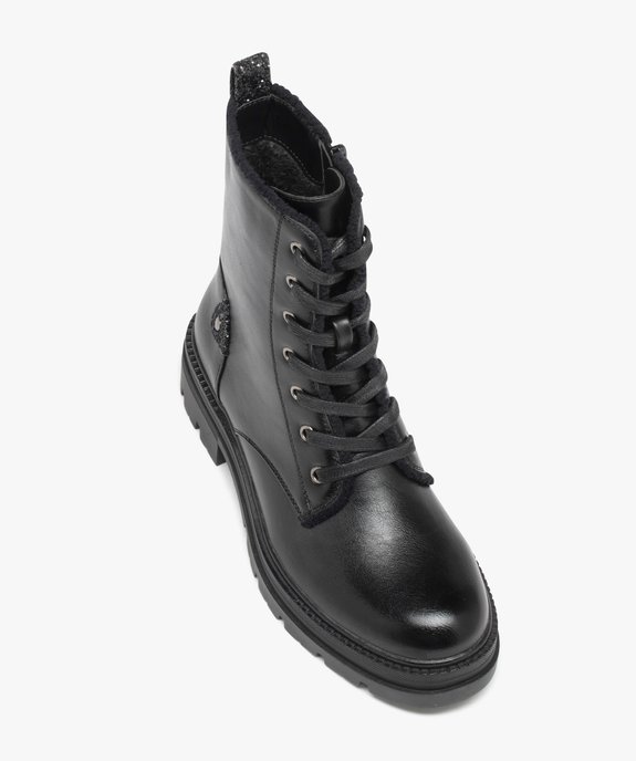 Boots femmes unies avec intérieur fourré et à semelle crantée vue5 - GEMO (CASUAL) - GEMO