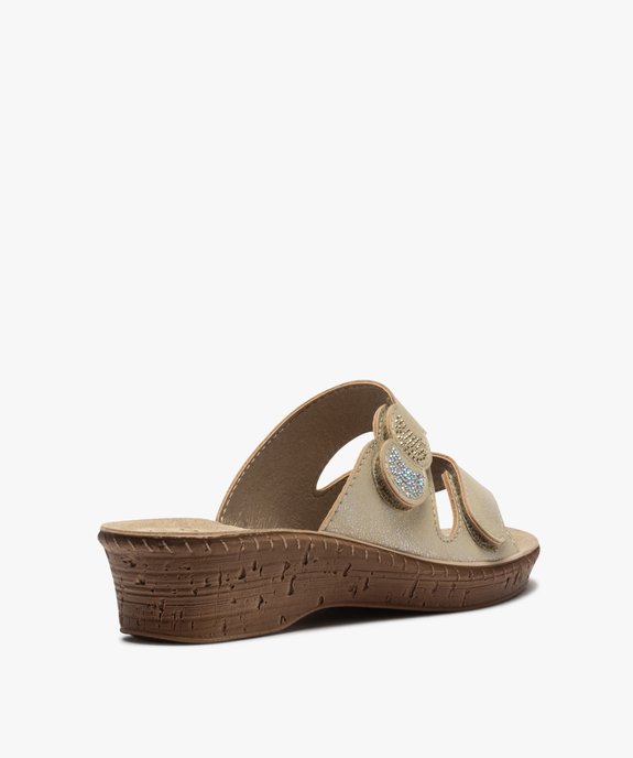 Mules femme confort à bout ouvert et brides scratch vue4 - GEMO (CONFORT) - GEMO