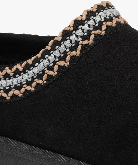 Boots femme fourrées en suédine et à semelle plateforme détail ethnique brodé vue6 - 5 MILES - GEMO