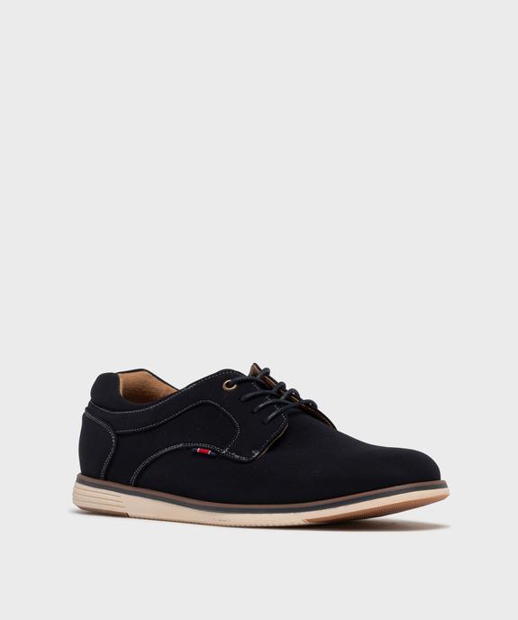 Derbies dessus textile à semelle sport homme vue3 - MARIO BALDANO - GEMO
