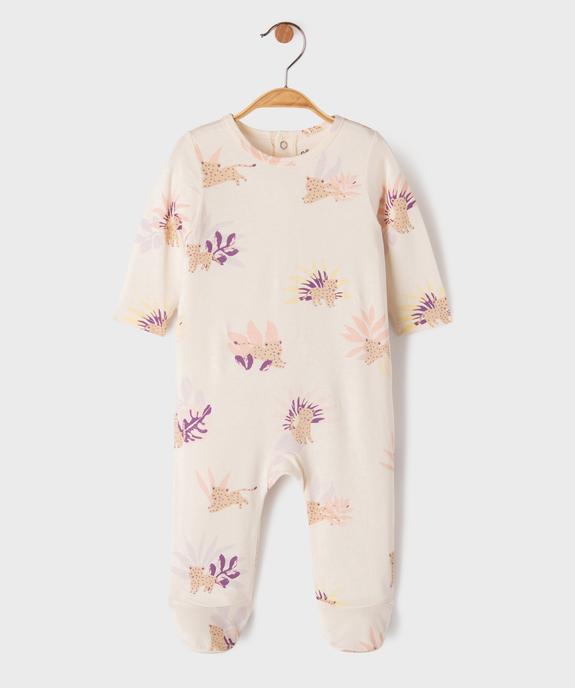 Pyjama dors-bien à pont-dos en jersey de coton imprimé bébé vue2 - GEMO 4G BEBE - GEMO