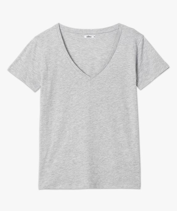 Tee-shirt femme avec large col V vue4 - GEMO(FEMME PAP) - GEMO