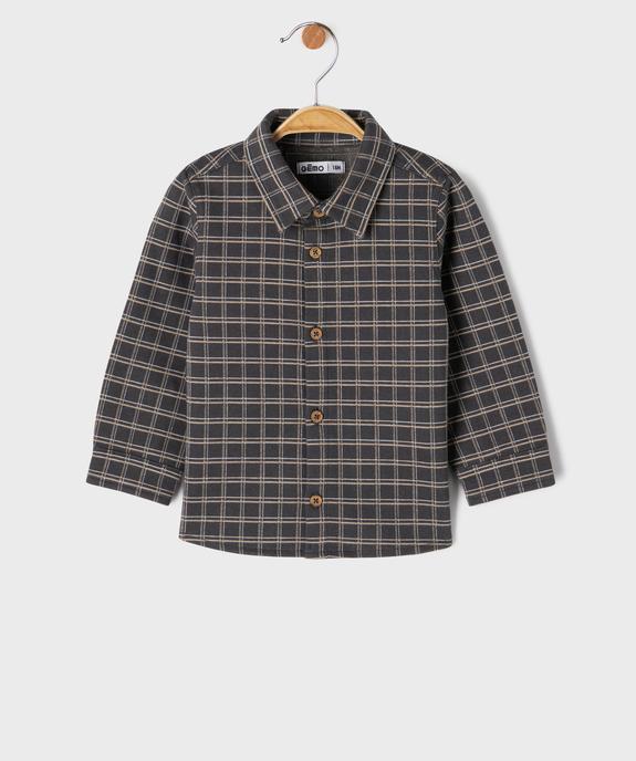 Chemise à carreaux en matière extensible bébé garçon vue1 - GEMO(BEBE DEBT) - GEMO