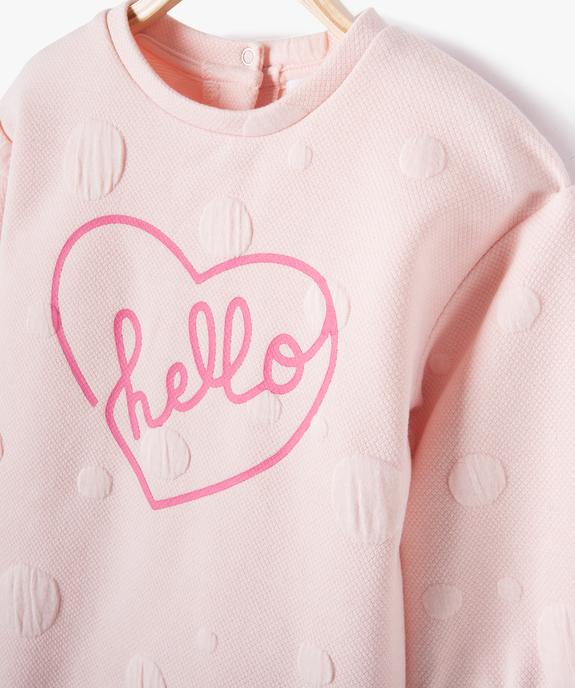 Robe bébé fille en maille sweat fantaisie vue2 - GEMO(BEBE DEBT) - GEMO