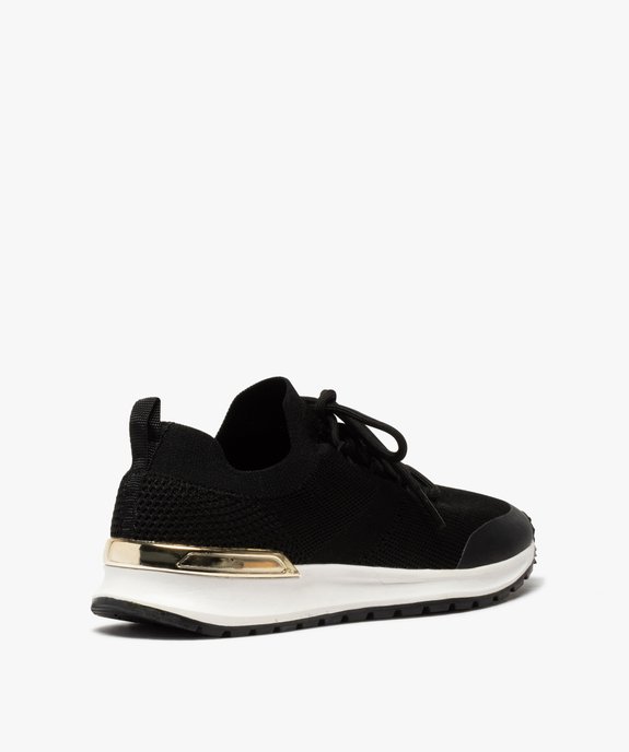 Baskets femme en maille chaussette unies détail métallisé vue4 - GEMO (SPORTSWR) - GEMO