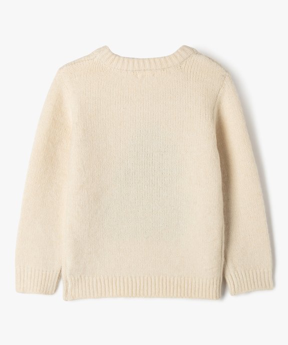 Pull de Noël avec détails en relief fille vue4 - GEMO (ENFANT) - GEMO