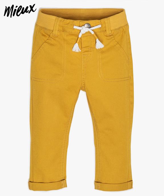 Pantalon bébé garçon en coton bio strech vue1 - GEMO 4G BEBE - GEMO