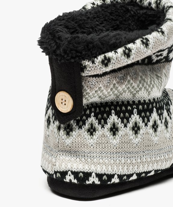 Chaussons montants fourrés motifs jacquard vue6 - GEMO(HOMWR FEM) - GEMO