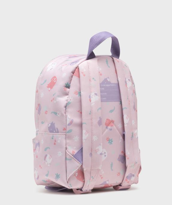 Sac à dos en toile motifs chats fille vue2 - GEMO (ACCESS) - GEMO