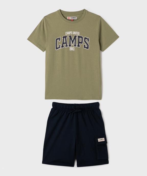 Pyjashort bicolore avec inscription garçon - Camps United vue1 - CAMPS - GEMO