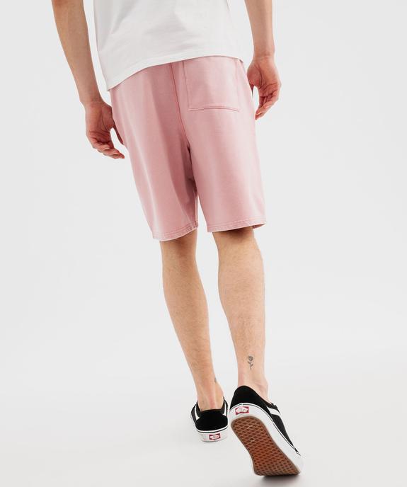 Bermuda en maille délavée au coloris unique homme vue3 - GEMO (HOMME) - GEMO