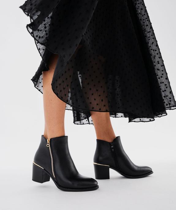 Boots à talon avec zip décoratif femme - Valentina Baldano - GEMO(URBAIN) Boots à talon avec zip décoratif femme - Valentina Baldano vue1 - GEMO(URBAIN) - GEMO