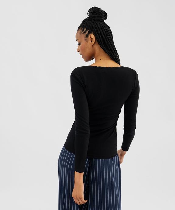 Tee-shirt manches longues avec col rond en dentelle femme vue9 - GEMO(HOMWR FEM) - GEMO