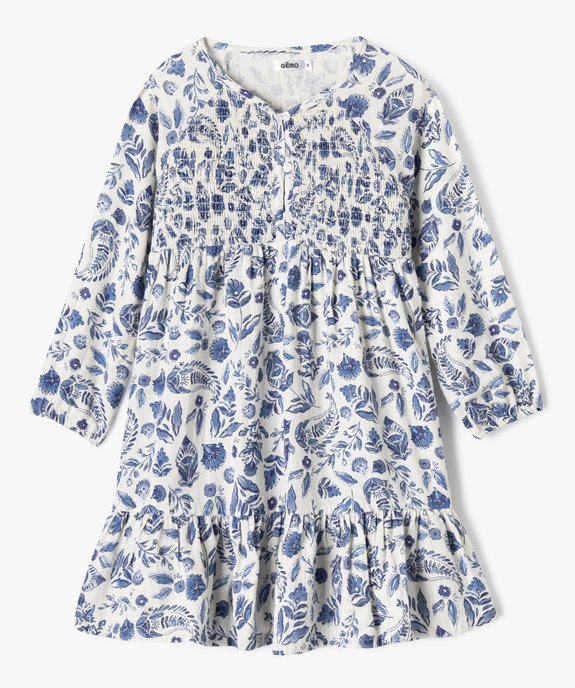 Robe à manches longues fleurie et pailletée fille vue1 - GEMO (ENFANT) - GEMO