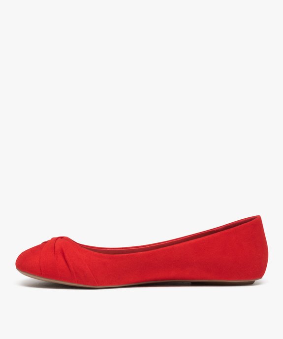 Ballerines femme en suédine unie avec bout drapé vue3 - VALENTINA BALDA - GEMO