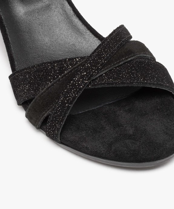 Sandales femme à talon dessus cuir retourné - Tanéo vue6 - TANEO - GEMO
