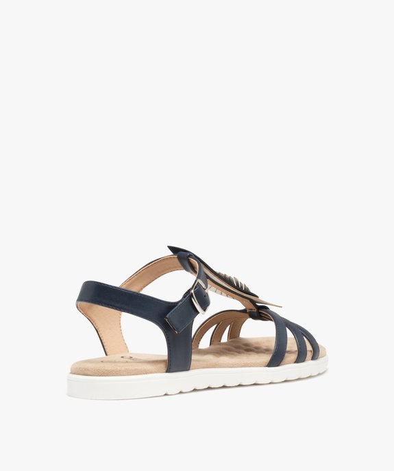 Sandales femme plates dessus feuille métallisée vue4 - GEMO (CASUAL) - GEMO