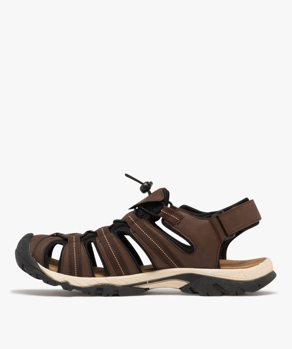Chaussures confort ouvertes à lacets élastiques homme vue3 - G'FLEX - GEMO
