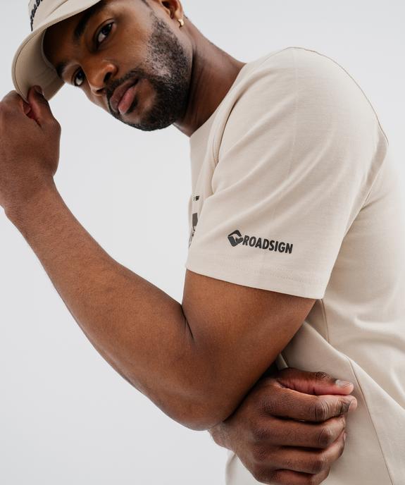 Tee-shirt manches courtes en jersey de coton imprimé homme - Roadsign vue4 - ROADSIGN GEMO FOR GOOD D - GEMO