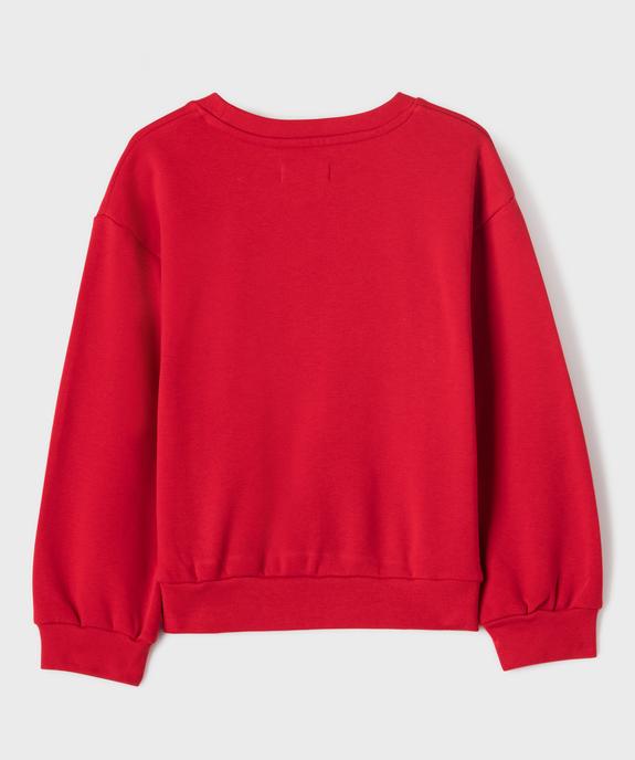 Sweat en molleton doux imprimé fille vue3 - GEMO 4G FILLE - GEMO