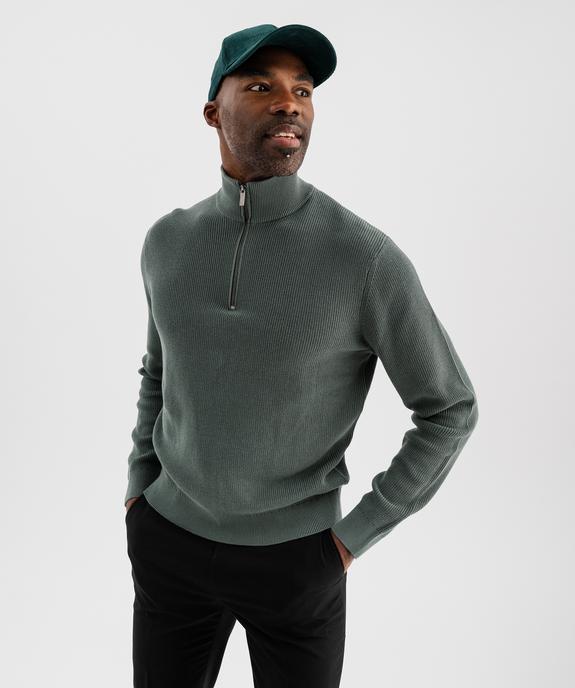 Pull en coton à col camionneur homme vue1 - GEMO (HOMME) - GEMO