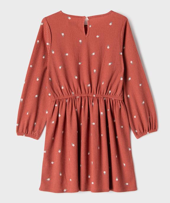 Robe manches longues en maille extensible imprimé fille vue3 - GEMO 4G FILLE - GEMO