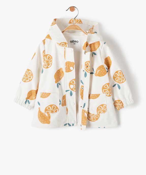 Parka bébé fille déperlante motif fruits vue2 - GEMO(BEBE DEBT) - GEMO