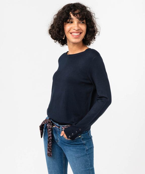 Pull à col rond en maille fine femme vue5 - GEMO 4G FEMME - GEMO