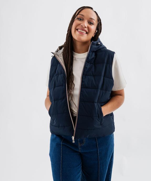 Doudoune sans manches à capuche réversible femme grande taille vue1 - GEMO 4G GT - GEMO