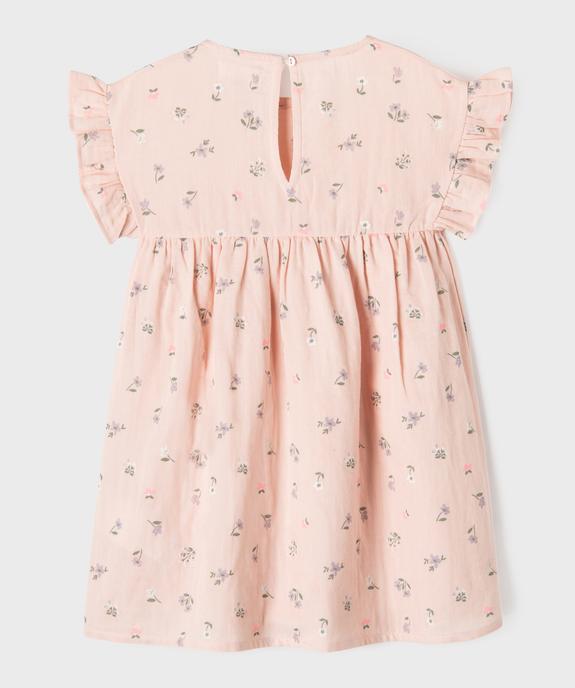 Robe en gaze de coton avec manches volantées fille vue3 - GEMO 4G FILLE - GEMO