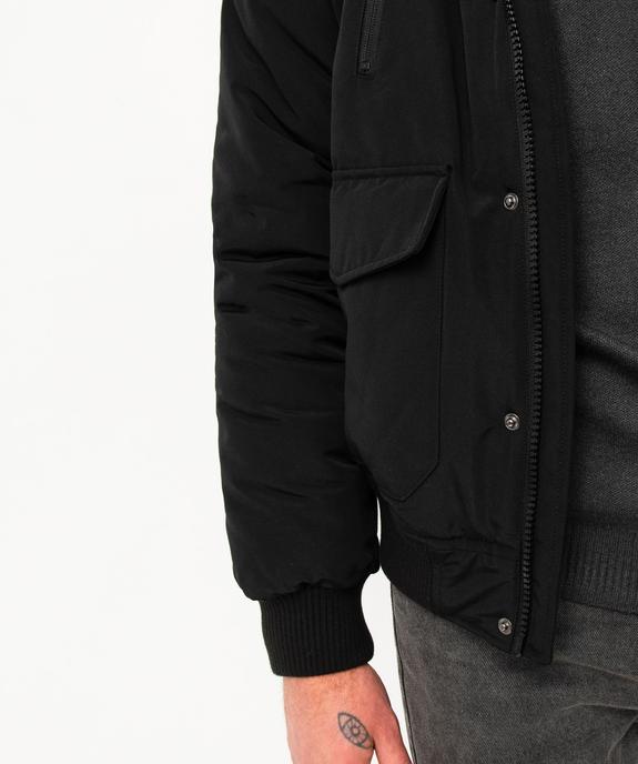 Blouson matelassé à capuche bordée de fourrure imitation homme vue5 - GEMO 4G HOMME - GEMO