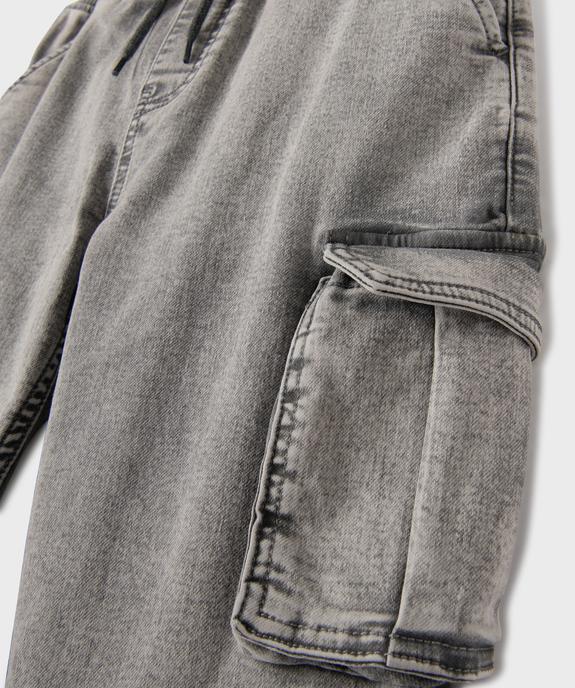 Jean slim cargo en denim extensible délavée garçon vue2 - GEMO 4G GARCON - GEMO