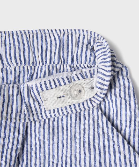 Short rayé en maille gaufrée garçon vue4 - GEMO (ENFANT) - GEMO