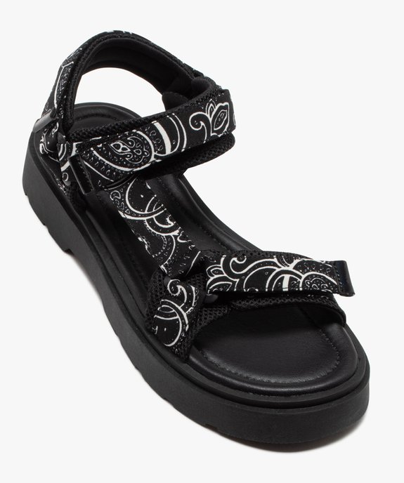 Sandales fille avec brides à motifs et à scratch  vue5 - GEMO (ENFANT) - GEMO