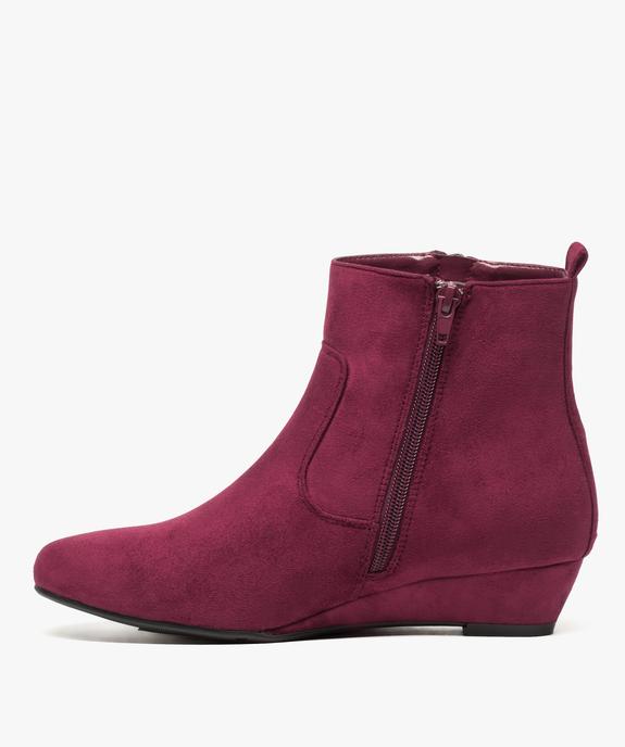 Bottines fille tige à paillettes et dessus velours vue3 - GEMO (ENFANT) - GEMO