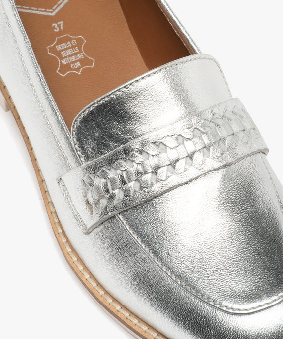Mocassins femme dessus cuir métallisé - Tanéo vue6 - TANEO - GEMO